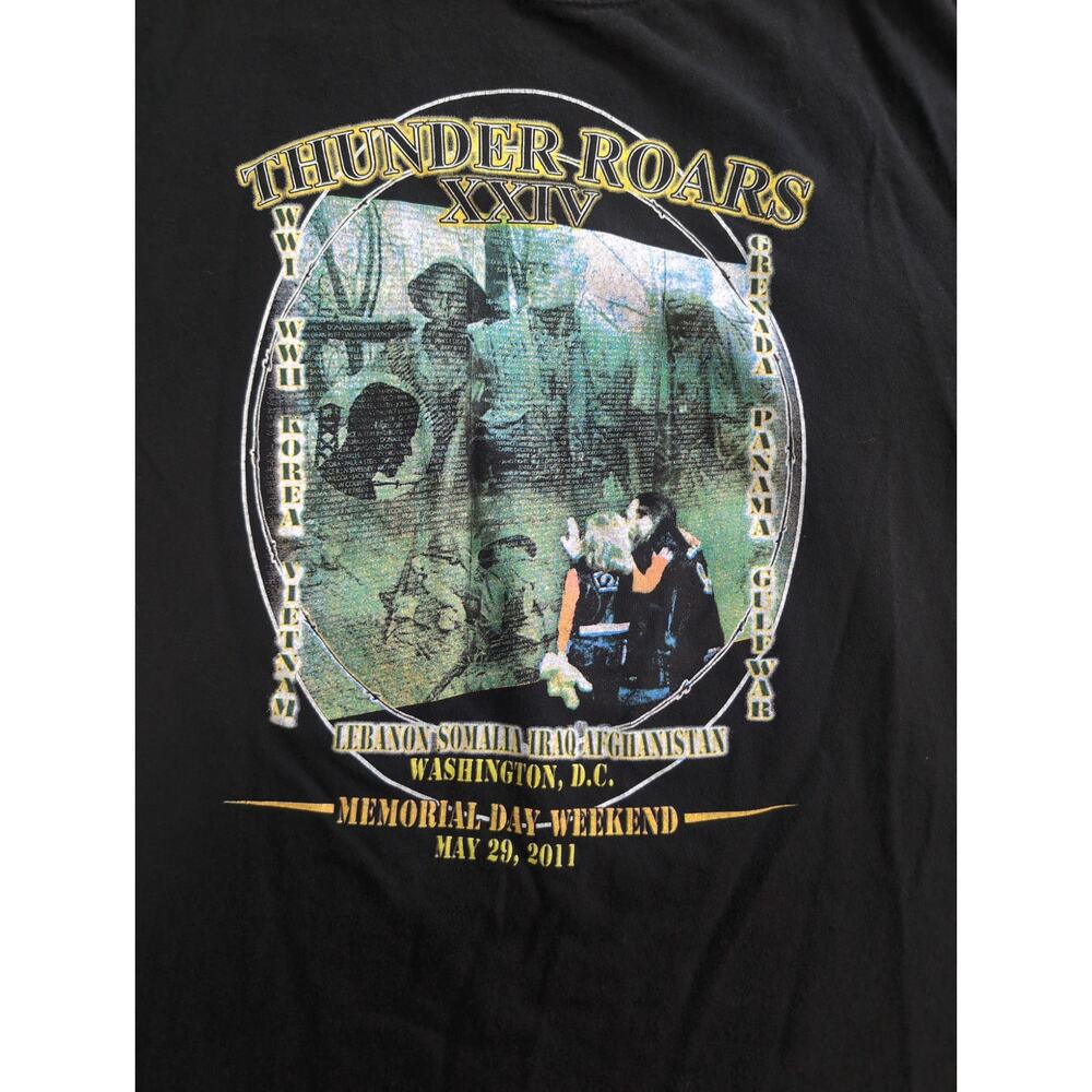 Thunder Roars XXIV 2011 Memorial DC Tee Sleeveless Biker Patriotic USA L